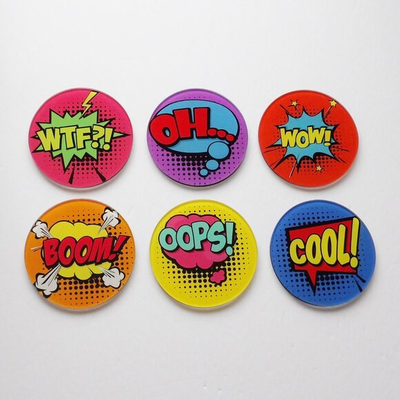 Invicta Faded Lines Set of 6 Glass Coasters POP ART Collection NIB - Picture 6 of 6